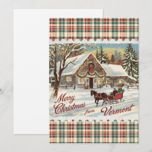 Carte de vacances Retro Vermont Christmas Flat