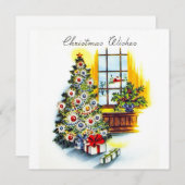 Carte de vacances Retro Vintage Christmas Tree Win (Devant / Derrière)