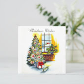Carte de vacances Retro Vintage Christmas Tree Win (Debout devant)