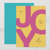 Carte de vacances rose et jaune pour une joie écla (Devant / Derrière)
