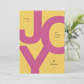 Carte de vacances rose et jaune pour une joie écla (Debout devant)