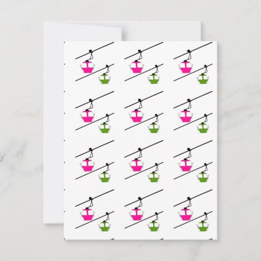Carte de vacances rose et verte (Devant)