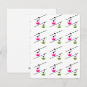 Carte de vacances rose et verte (Devant / Derrière)