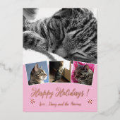 Carte de vacances Rose Gold Foil Collage Photo de  (Recto)
