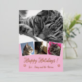 Carte de vacances Rose Gold Foil Collage Photo de  (Debout devant)