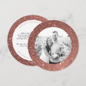 Carte de vacances rose Gold Parties scintillant Ca (Devant / Derrière)