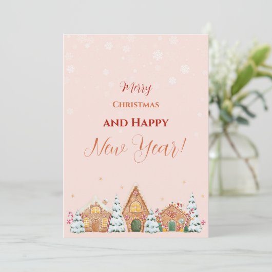 Carte de vacances rose pastel fantaisiste simple (Debout devant)