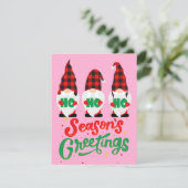 Carte de vacances rose pour Gnomes (Debout devant)