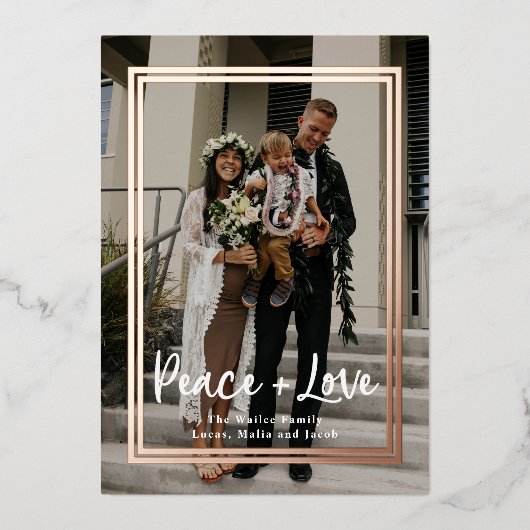 Carte de vacances Rosy Frame Christmas Foil (Recto)