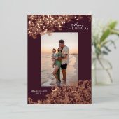 Carte de vacances rouge à paillettes en relief de  (Debout devant)