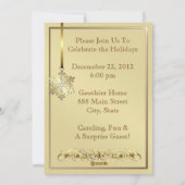 Carte de vacances rouge dorée pour les fêtes de ne (Dos)