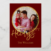 Carte de vacances rouge élégante classique pour ph (Recto)