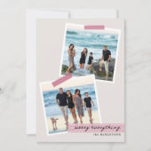 Carte de vacances ruban rayé - V3 - Photo (Devant)