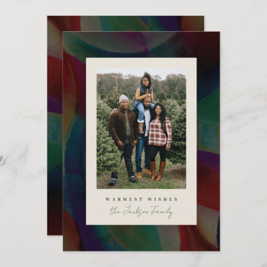 Carte de vacances Rustic Warming Photocard (Devant / Derrière)