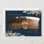 Carte de vacances Rustic Winter Berry Green (Devant)