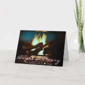 Carte de vacances rustique avec cheminée et feu bo (Devant)