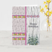 Carte de vacances rustique avec fond en bois (Fleur jaune)