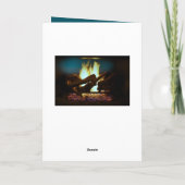 Carte de vacances rustique cheminée feu bois chale (Dos)