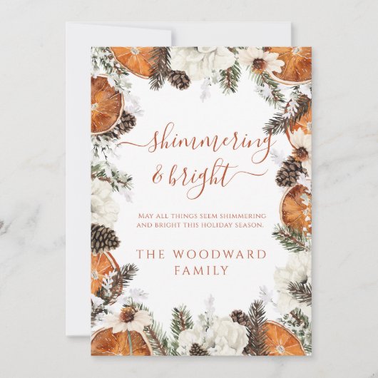 Carte de vacances rustique Citron Pin Nature (Devant)