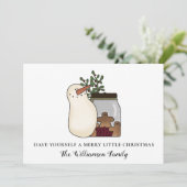 Carte de vacances Rustique de Noël Bonhomme de nei (Debout devant)