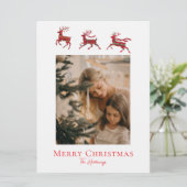 Carte de vacances Rustique Red Green Plaid Reindee (Debout devant)