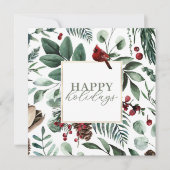 Carte de vacances Sage Christmas Green and Berries (Devant)