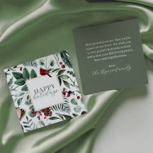 Carte de vacances Sage Christmas Green and Berries