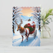 Carte de vacances Santa Claus et Reindeer Flat (Debout devant)