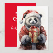 Carte de vacances Santa Panda Flat (Devant / Derrière)