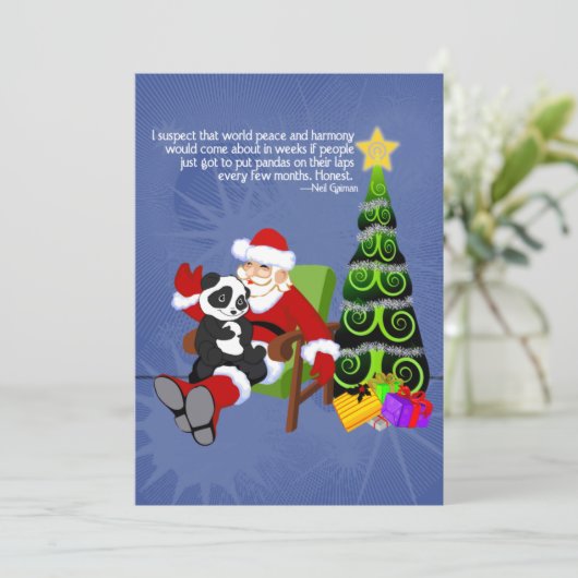 Carte de vacances Santa Panda Flat (Debout devant)