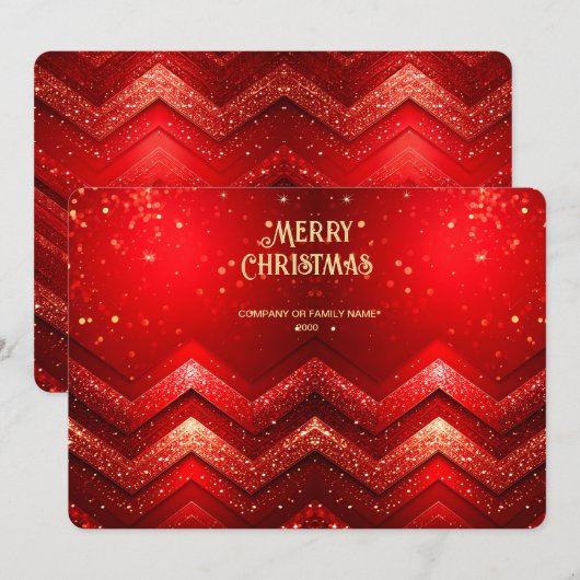 Carte de vacances scintillante de Noël décorative (Devant / Derrière)