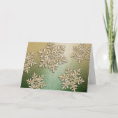 Carte de vacances scintillante en flocon de neige  (Devant)