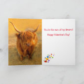 Carte de vacances Scotland Highland Steer Valentin (Intérieur)