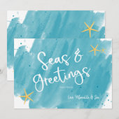 Carte de vacances Seas & Salutations Aqua Turquois (Devant / Derrière)