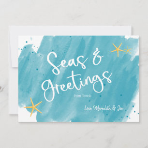 Carte de vacances Seas & Salutations Aqua Turquois