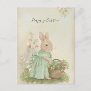 Carte de vacances Shabby Chic de Pâques Rabbit