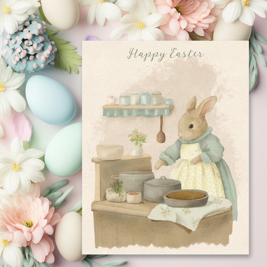 Carte de vacances Shabby Chic de Pâques Rabbit