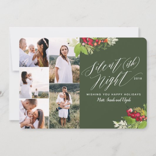 Carte de vacances Silent (ish) nuit multi photo. (Devant)