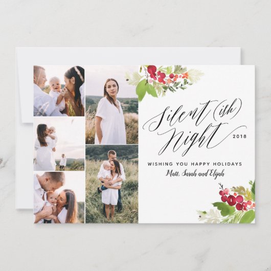 Carte de vacances Silent (ish) nuit multi photo. (Devant)