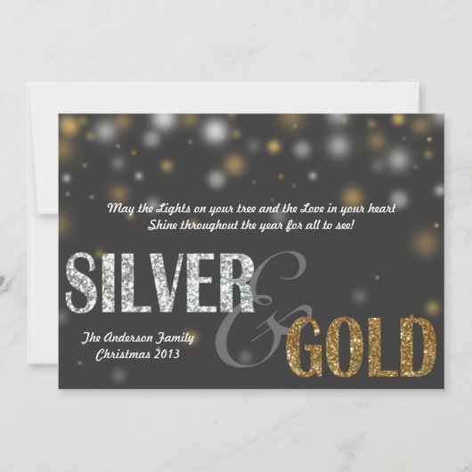 Carte de vacances Silver and Gold Sparkle (Devant)