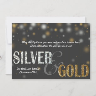 Carte de vacances Silver and Gold Sparkle