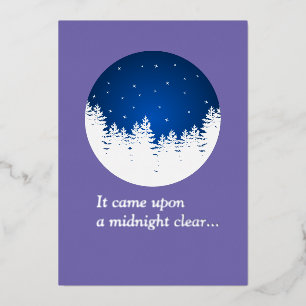 Carte de vacances Silver Foil - Minuit Clair