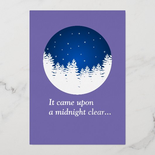 Carte de vacances Silver Foil - Minuit Clair (Recto)