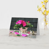 Carte de vacances Silver Rose Bowl (Fleur jaune)