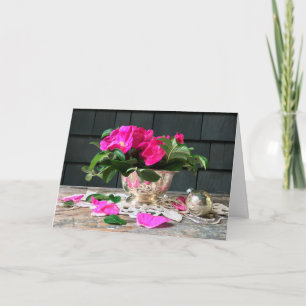 Carte de vacances Silver Rose Bowl