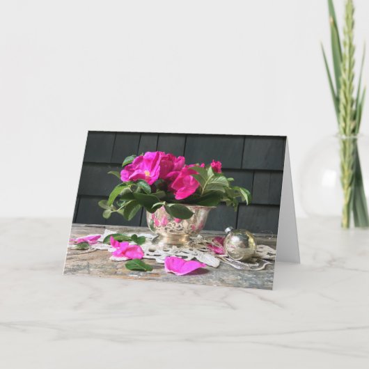 Carte de vacances Silver Rose Bowl (Devant)