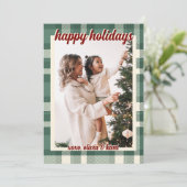 Carte de vacances simple avec carte verte avec pho (Debout devant)