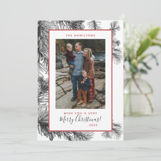 Carte de vacances simple et élégante avec brindill (Debout devant)