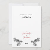 Carte de vacances simple et élégante avec brindill (Dos)