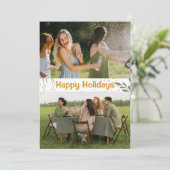 Carte de vacances simple Floral Deux Photo (Debout devant)